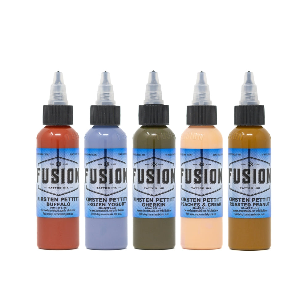 Kirsten Pettitt 5 Bottle Signature Ink Set — Fusion Tattoo Ink — Pick Size - Painful Pleasures