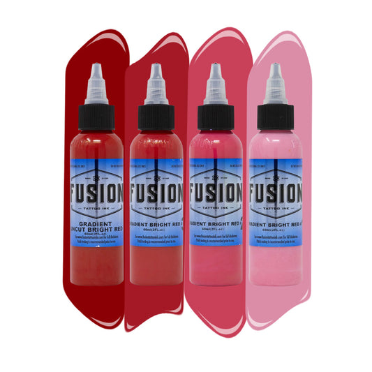 Gradient Bright Red 4-Pack — Fusion Tattoo Ink — 1oz