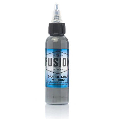 Opaque Gray Medium — Fusion Tattoo Ink — Pick Size - Painful Pleasures