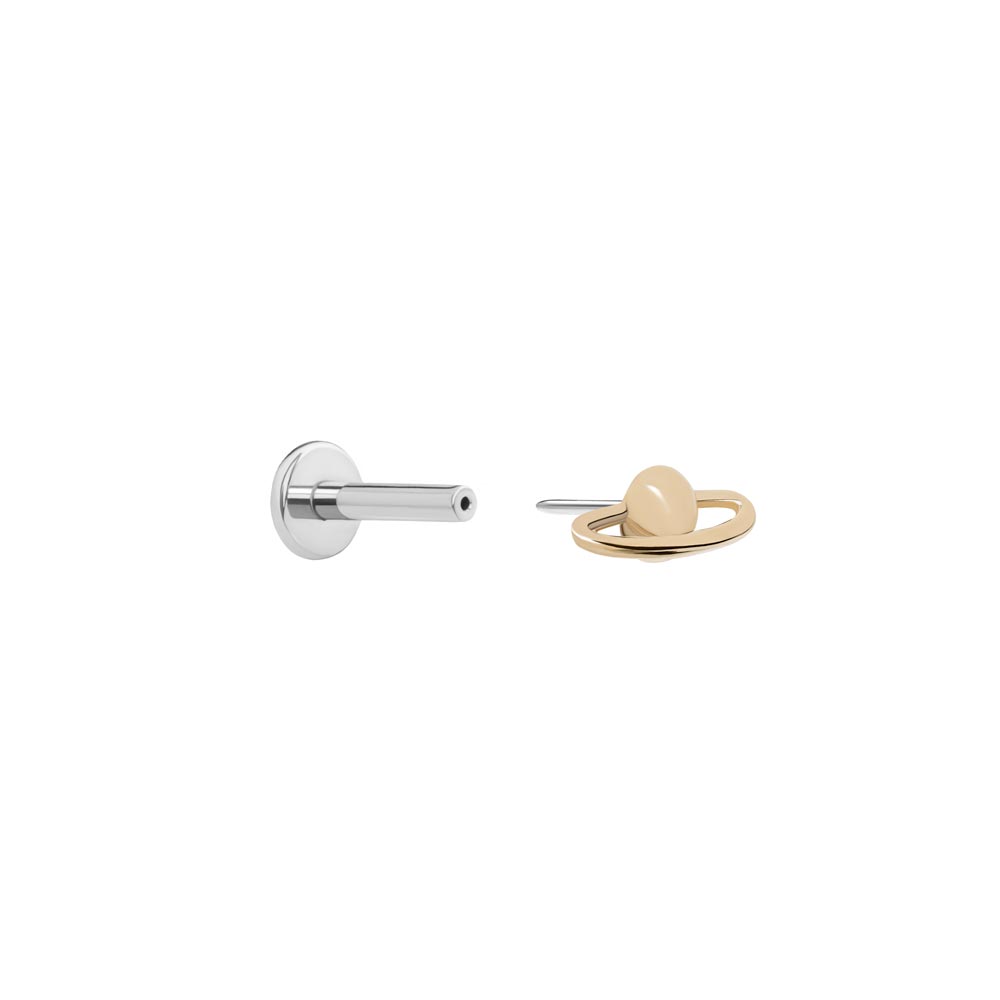 Tilum 14kt Yellow Gold Saturn Threadless Top — Price Per 1