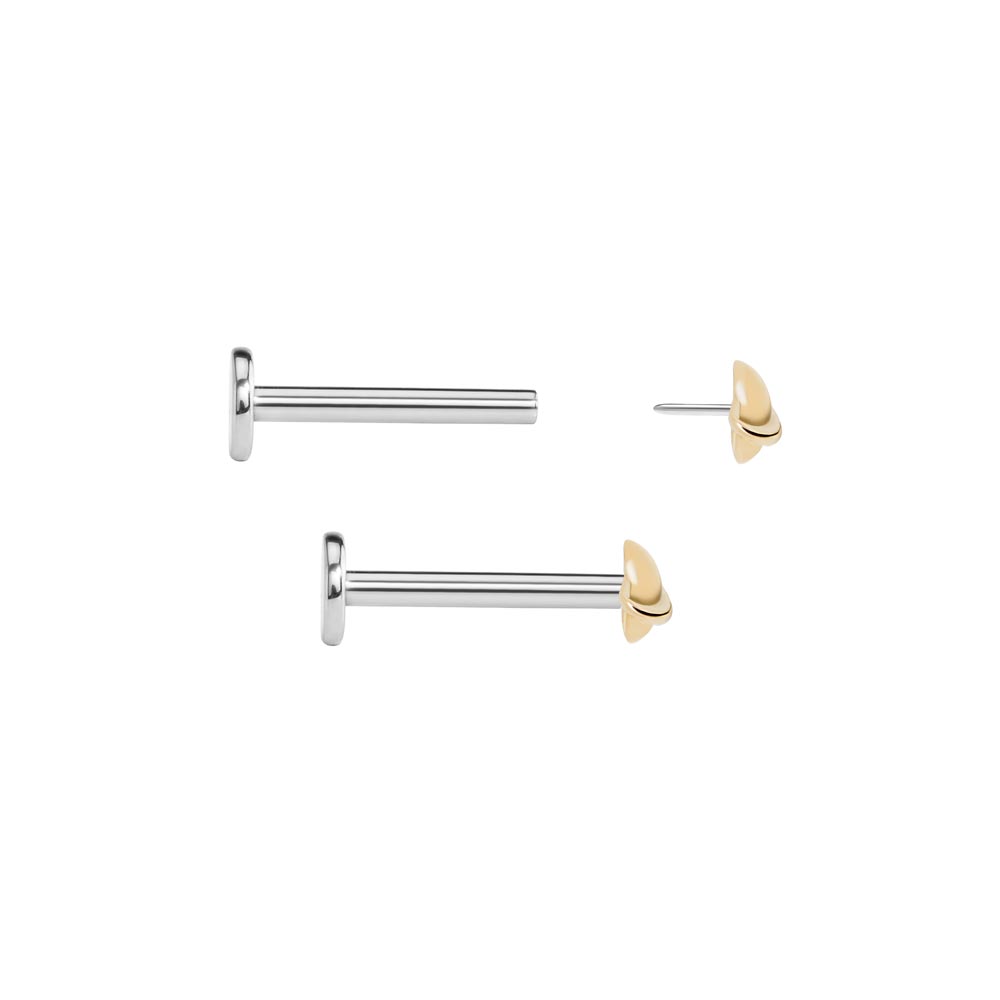 Tilum 14kt Yellow Gold Saturn Threadless Top — Price Per 1
