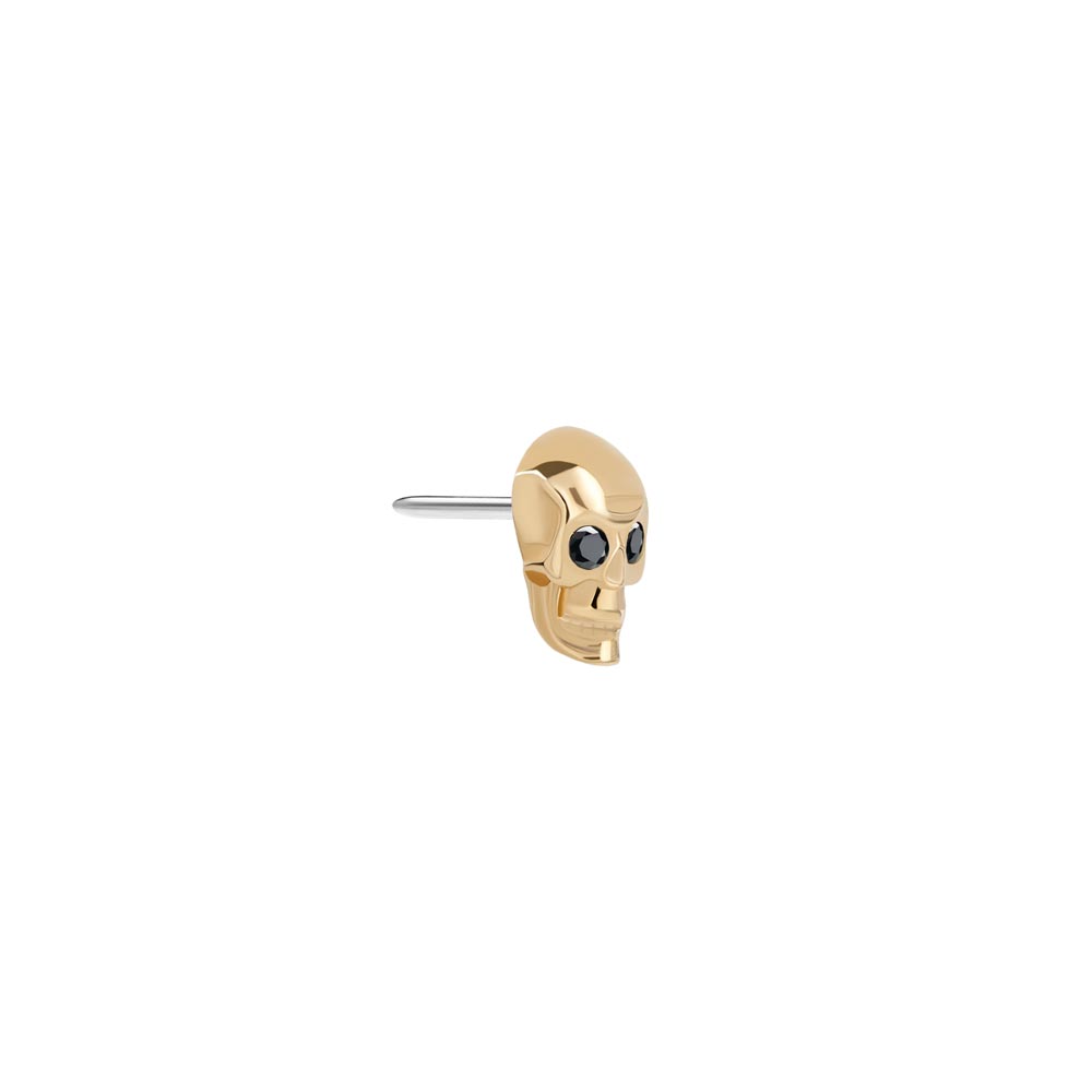 Tilum 14kt Yellow Gold Skull Threadless Top — Price Per 1 - Painful Pleasures