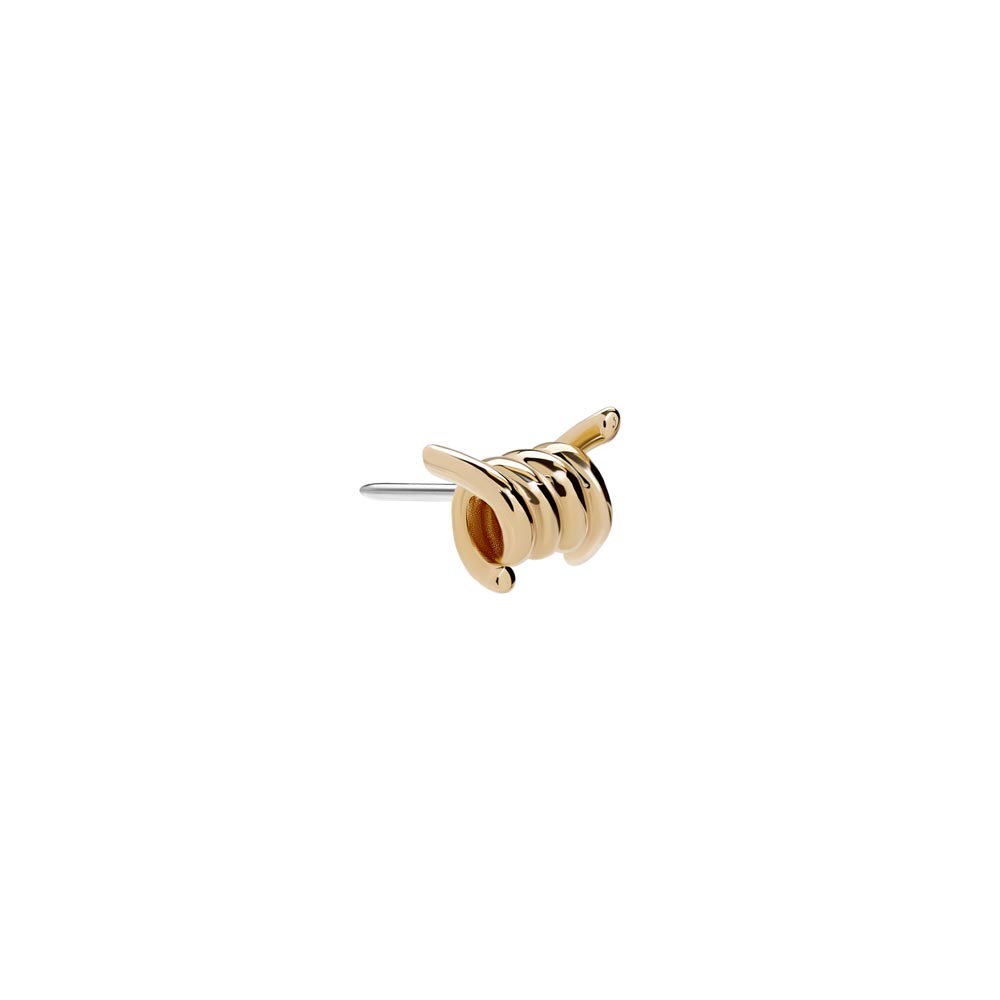 Tilum 14kt Yellow Gold Coiled Helix Threadless Top — Price Per 1 - Painful Pleasures