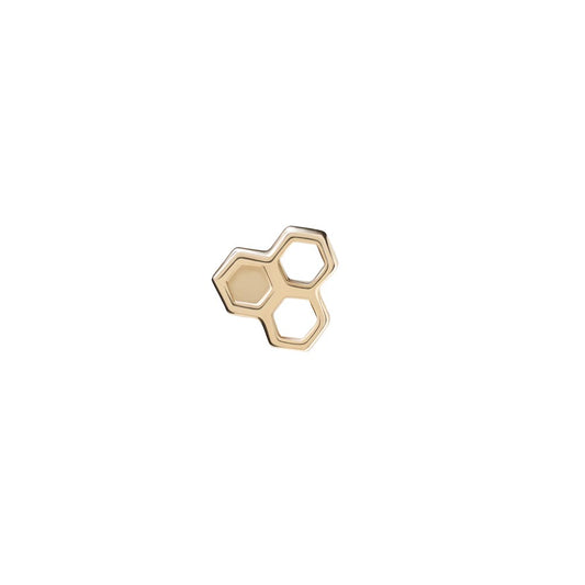 Tilum 14kt Yellow Gold Honeycomb Threadless Top — Price Per 1