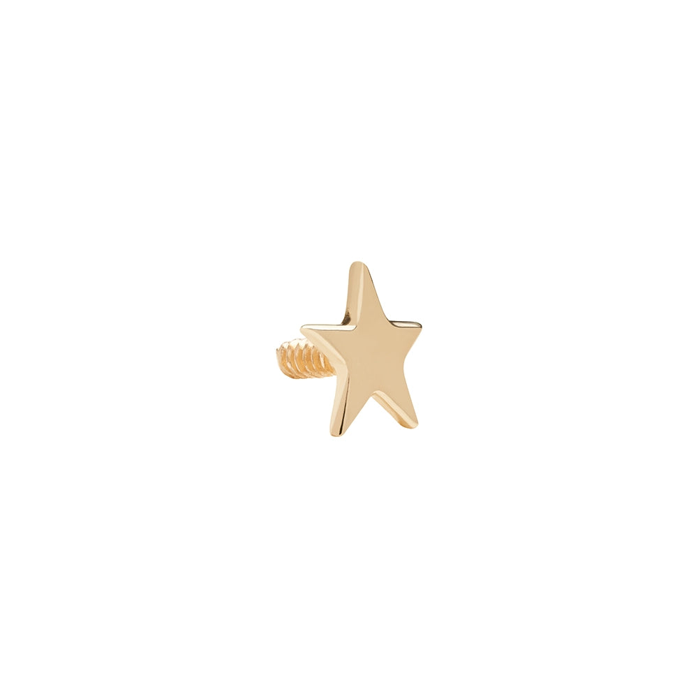 Tilum 18g-16g Internally Threaded Replacement YELLOW GOLD FLAT STAR - Price Per 1 - Painful Pleasures