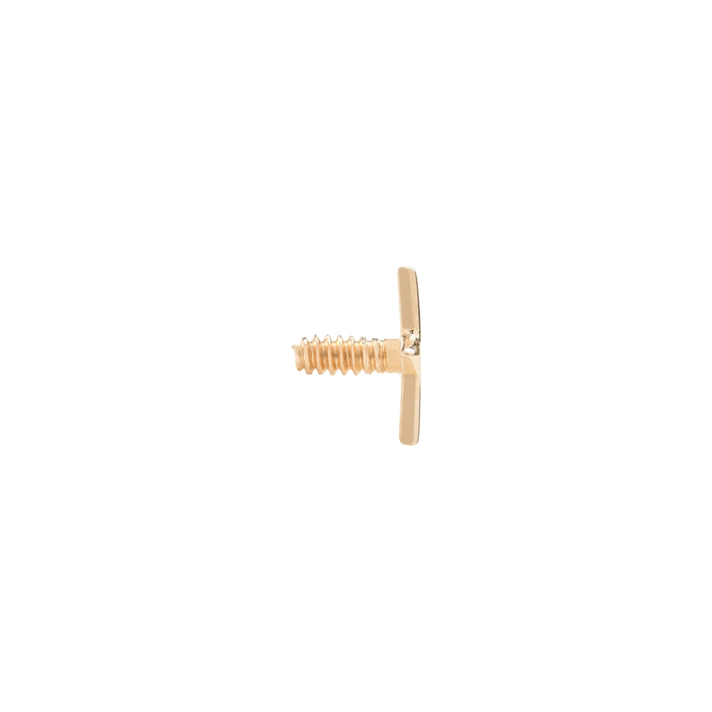 Tilum 18g-16g Internally Threaded Replacement YELLOW GOLD FLAT STAR - Price Per 1 - Painful Pleasures