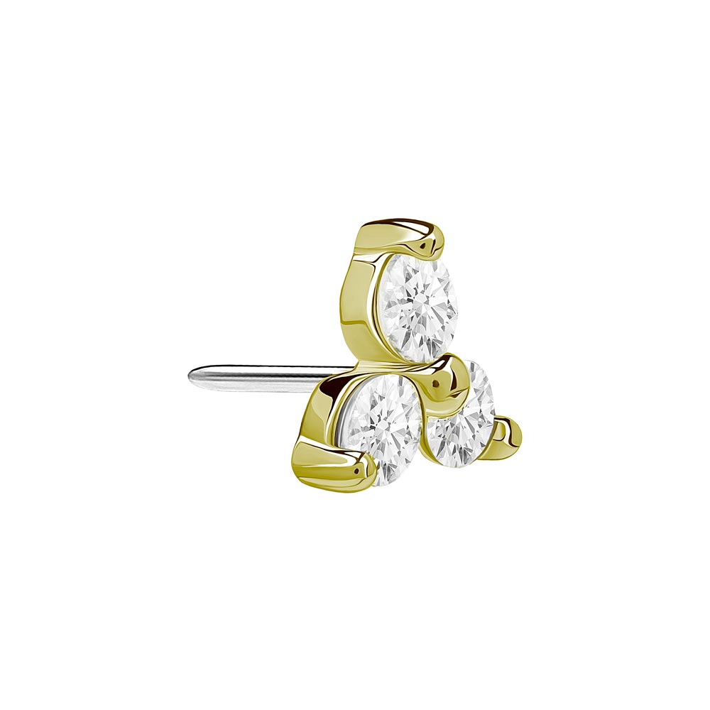 Tilum 14kt Trinity Jewel Threadless Top — Pick Gold Color — Price Per 1