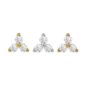 Tilum 14kt Trinity Jewel Threadless Top — Pick Gold Color — Price Per 1 - Painful Pleasures