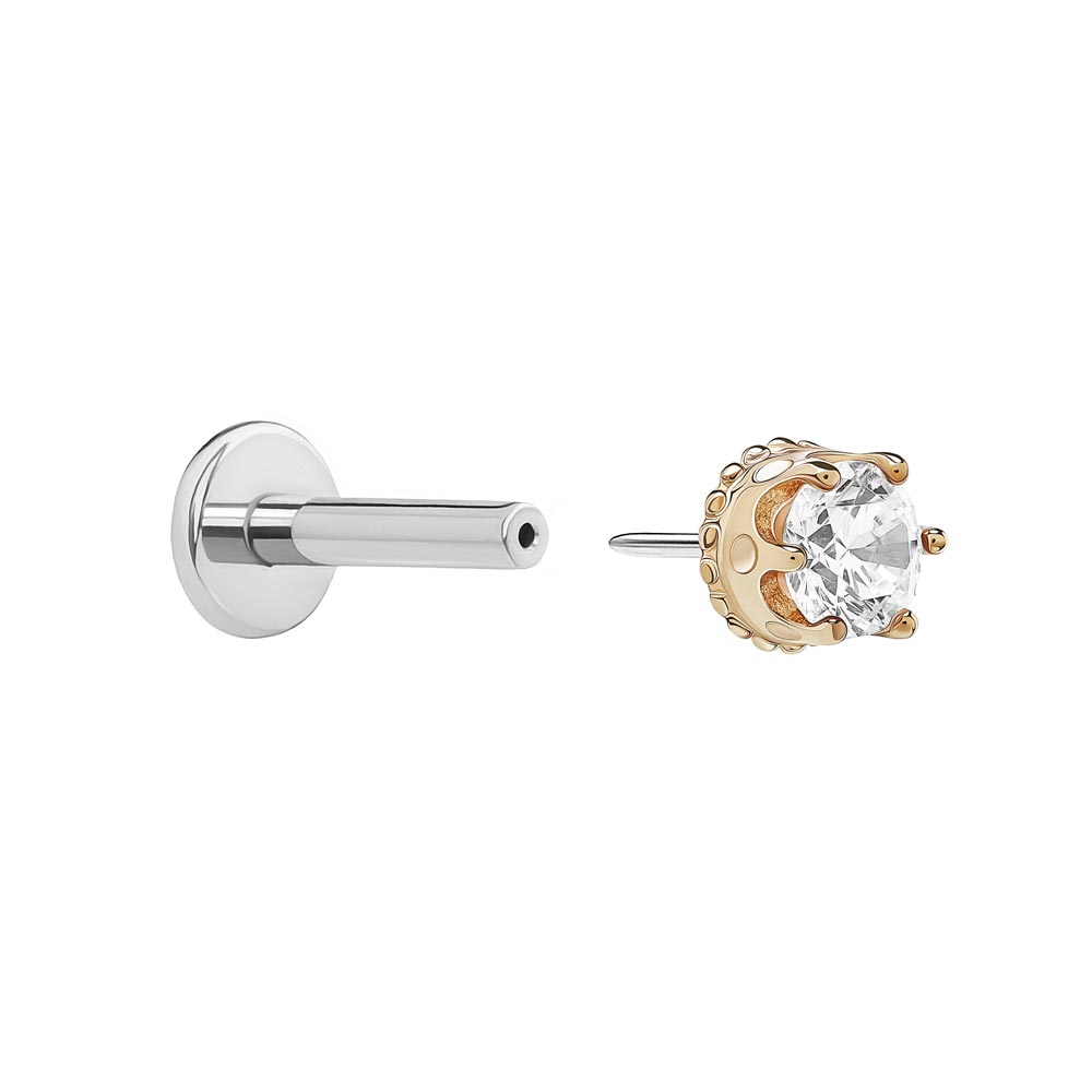 Tilum 14kt Gold Prince Crown Jewel Threadless Top — Price Per 1