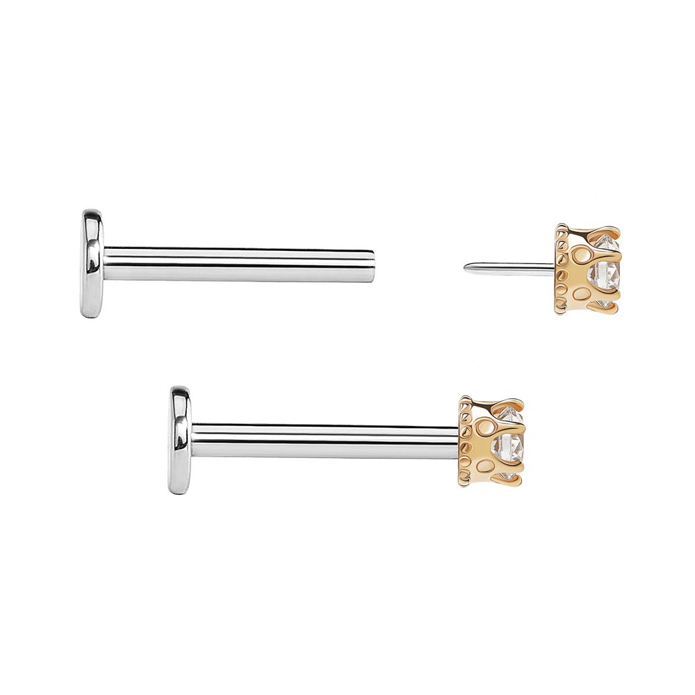 Tilum 14kt Gold Prince Crown Jewel Threadless Top — Price Per 1