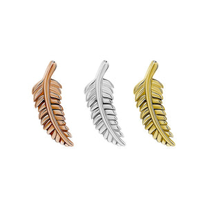 Tilum 14kt Gold Feather Threadless Top — Price Per 1 — Pick Color - Painful Pleasures