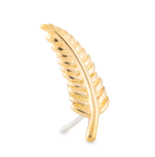 Tilum 14kt Gold Feather Threadless Top — Price Per 1 — Pick Color