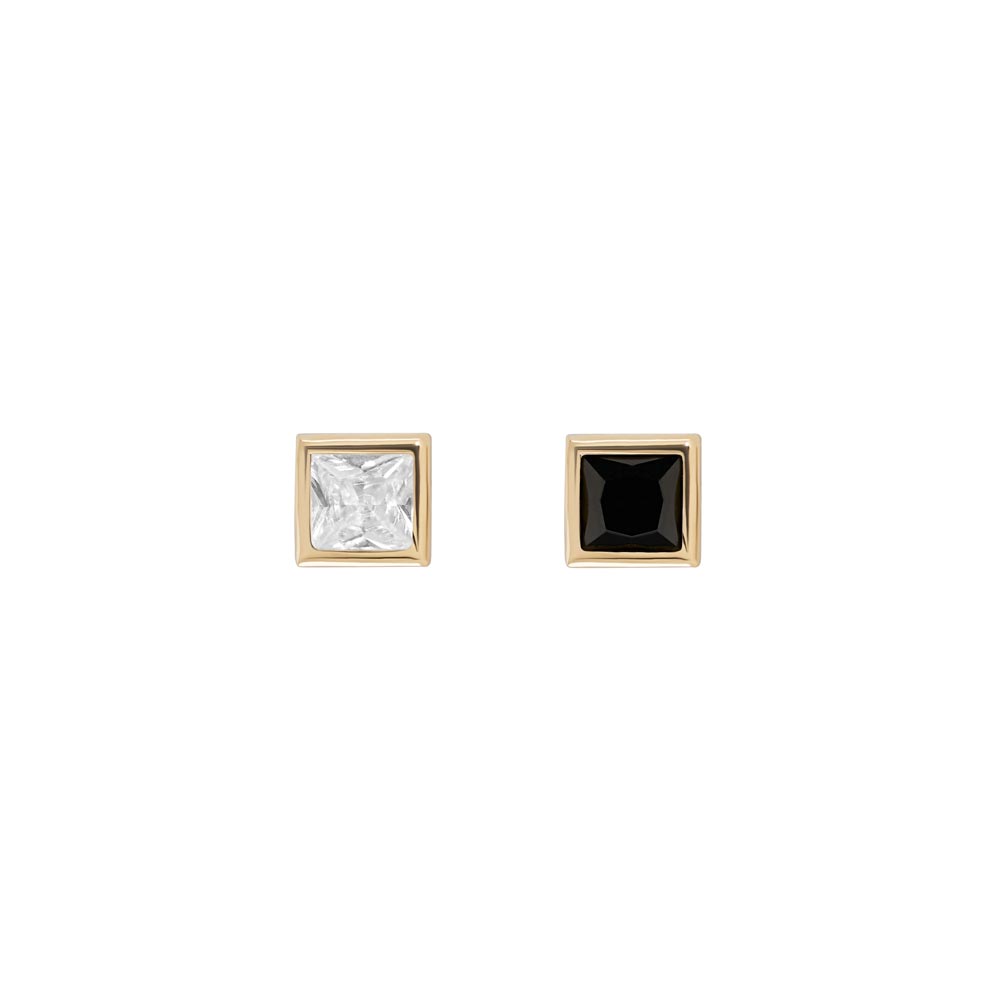 Tilum 14kt Yellow Gold Square Jeweled Threadless Top — Price Per 1 — Pick Jewel Color