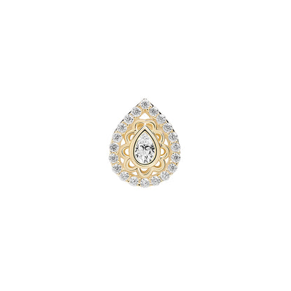 Tilum 14kt Yellow Gold Jeweled Pear Threadless Top — Price Per 1