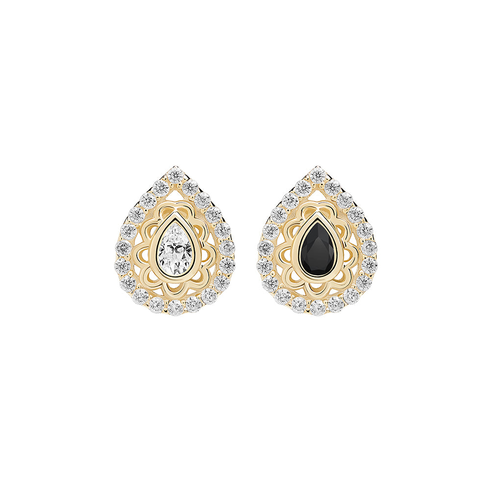 Tilum 14kt Yellow Gold Jeweled Pear Threadless Top — Price Per 1