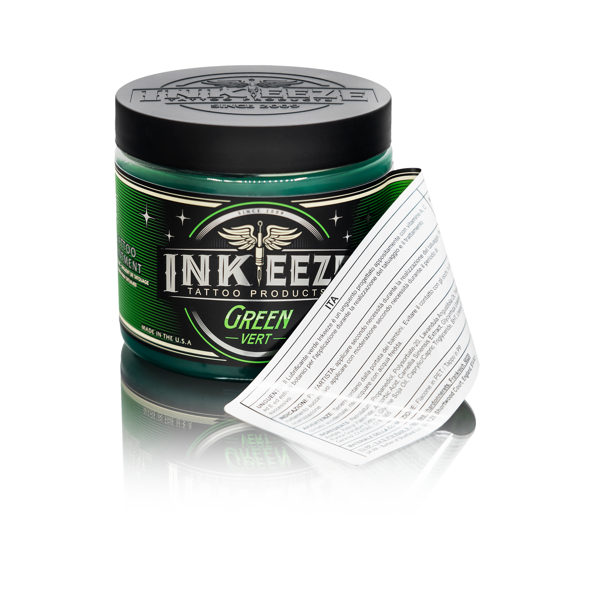 INK-EEZE Green Vert Tattooing Ointment - 16oz Jar - Painful Pleasures