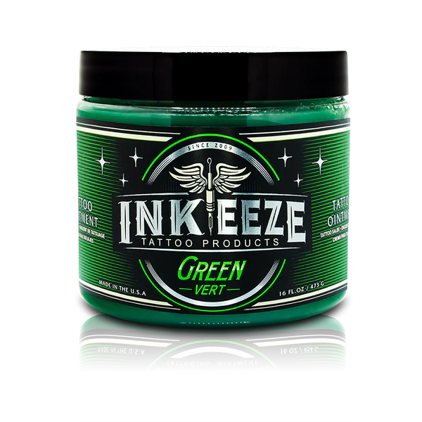 INK-EEZE Green Vert Tattooing Ointment - 16oz Jar