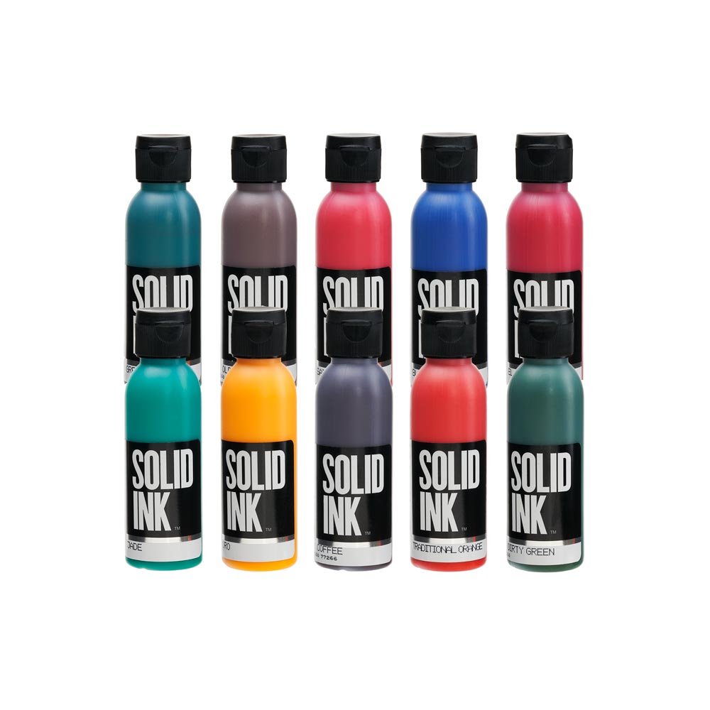 10 Color Old Pigments Set — Solid Ink — 2oz Bottles