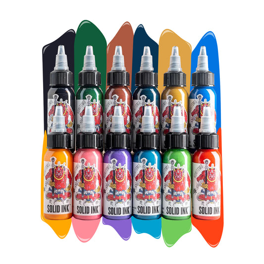 Horitomo 12 Color Set — Solid Ink — 1oz Bottles