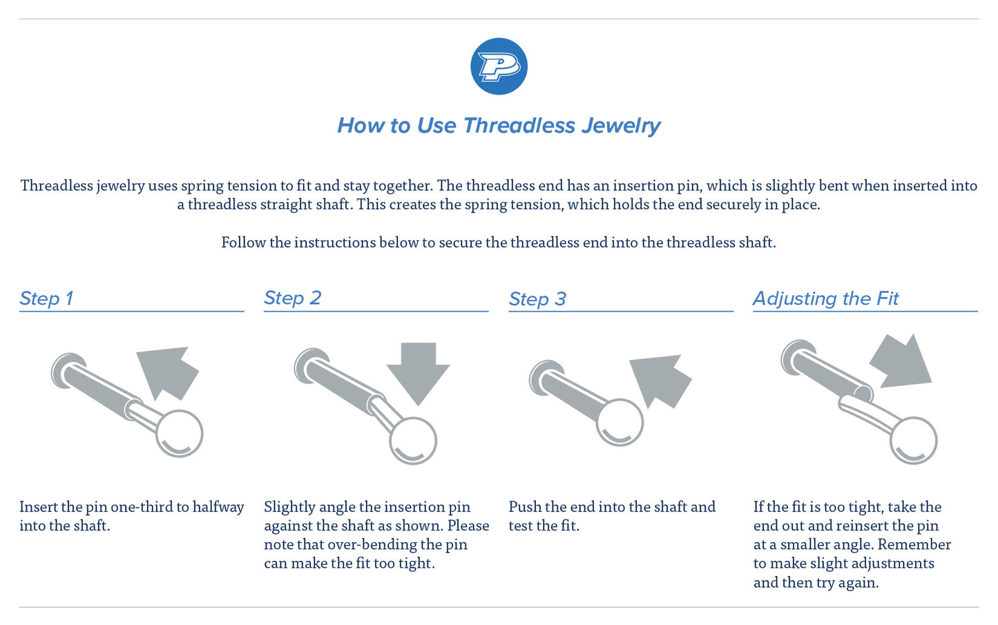 Tilum 14kt Titanium Double Jewel Threadless Top — Price Per 1