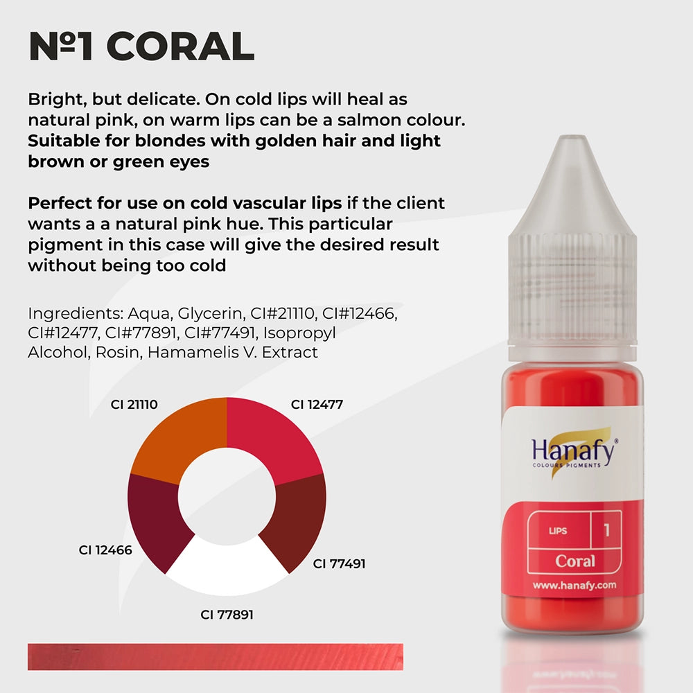 Hanafy Lips № 1 — Coral — 10ml Bottle