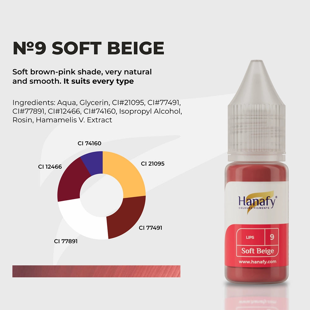 Hanafy Lips № 9 — Soft Beige — 10ml Bottle