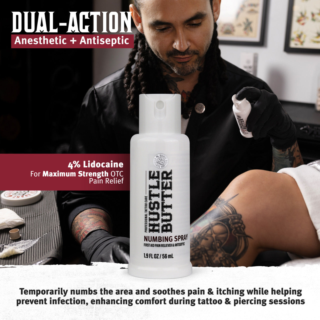 Hustle Butter Numbing Spray — 1.9oz Spray Bottle