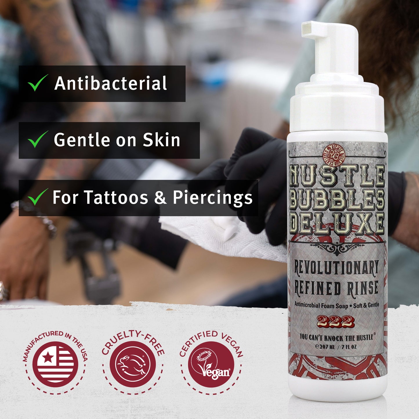 Hustle Bubbles Deluxe Foamer Antimicrobial Soap — Single or Case of 12