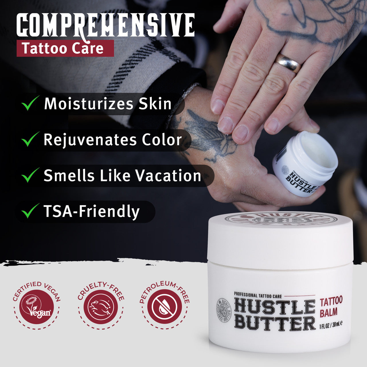 Hustle Butter Deluxe Tattoo Aftercare — 1oz — Single or Case of 48 - Painful Pleasures