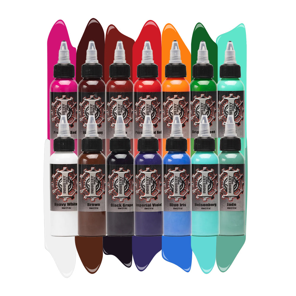 Colorful Ink Set 14 Color Set — Industry Inks — Pick Size | PainfulPleasures