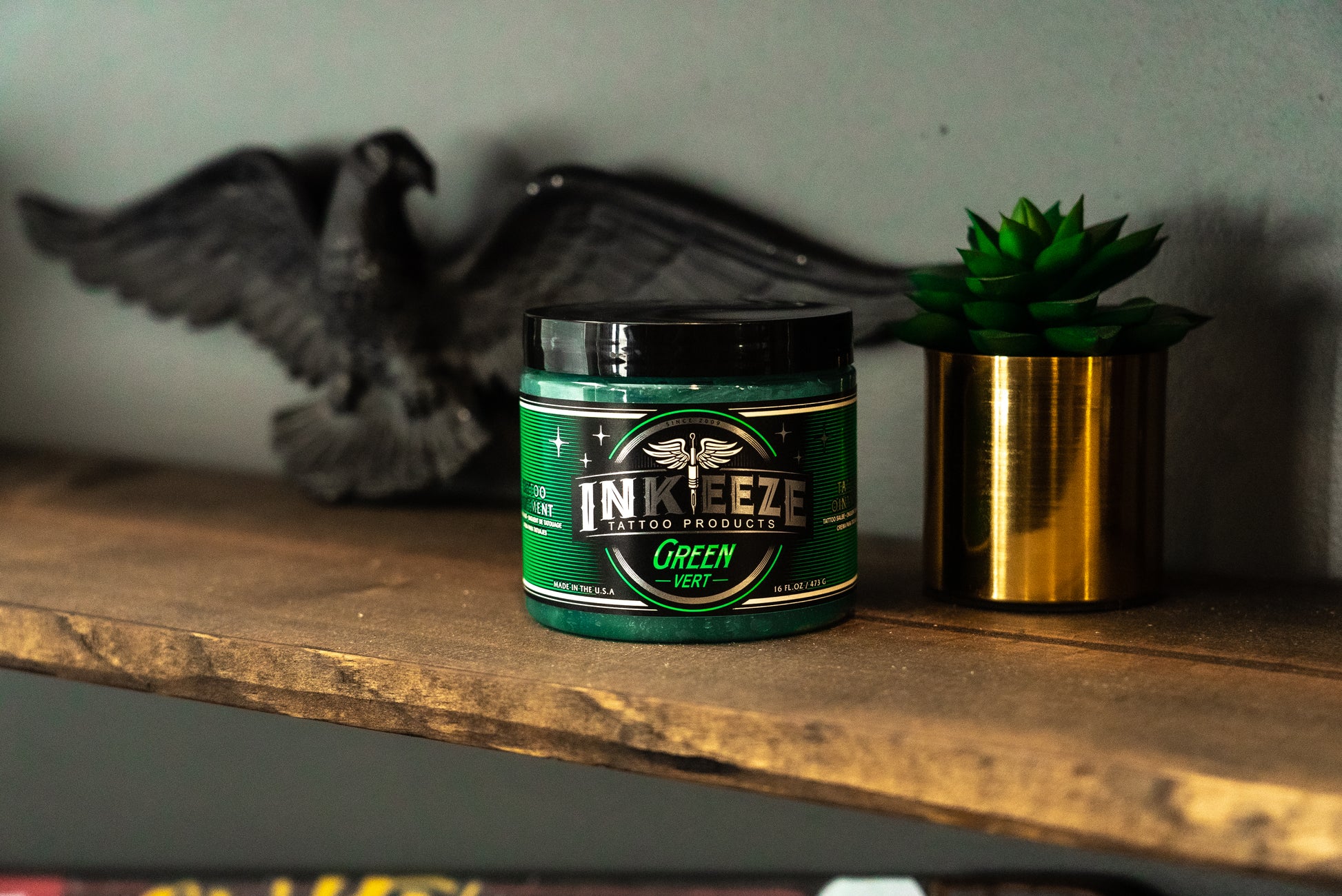INK-EEZE Green Vert Tattooing Ointment - 16oz Jar - Painful Pleasures