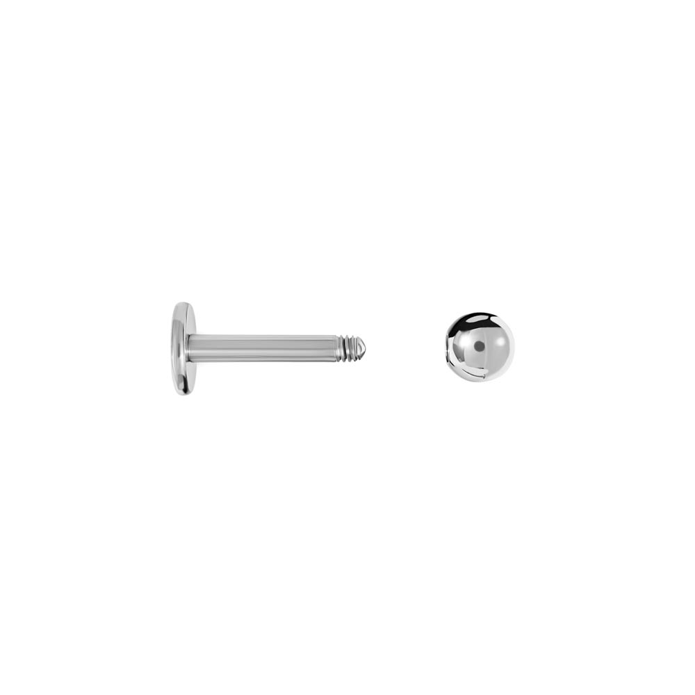 External Threaded Post 16g Externally Threaded Titanium Labret Post w/ Ball — Price Per 1 ...