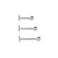 16g Externally Threaded Titanium Labret Post w/ Ball — Price Per 1