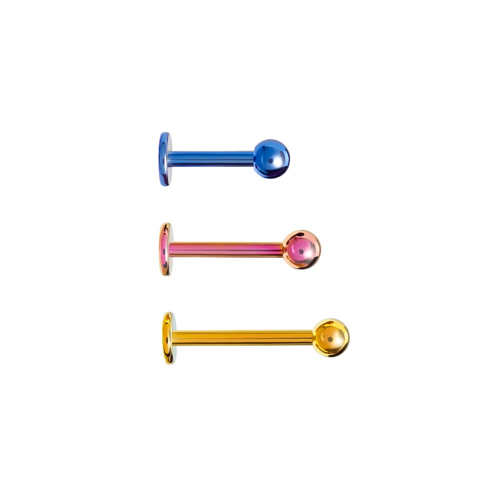 16g Externally Threaded Titanium Labret Post w/ Ball — Price Per 1