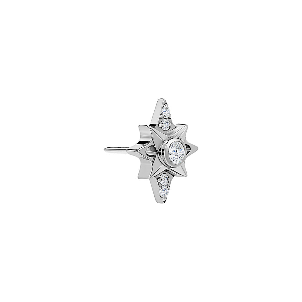 Tilum Jeweled Compass Titanium Threadless Top — Price Per 1