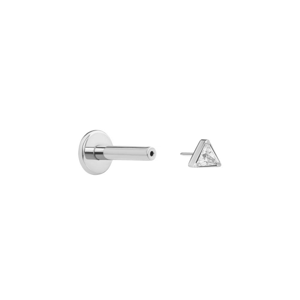 Tilum Jeweled Triangle Titanium Threadless Top — Price Per 1