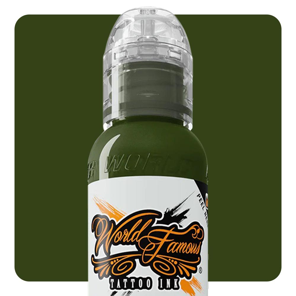Jay Freestyle Olive Green — World Famous Tattoo Ink — Pick Size - Painful Pleasures