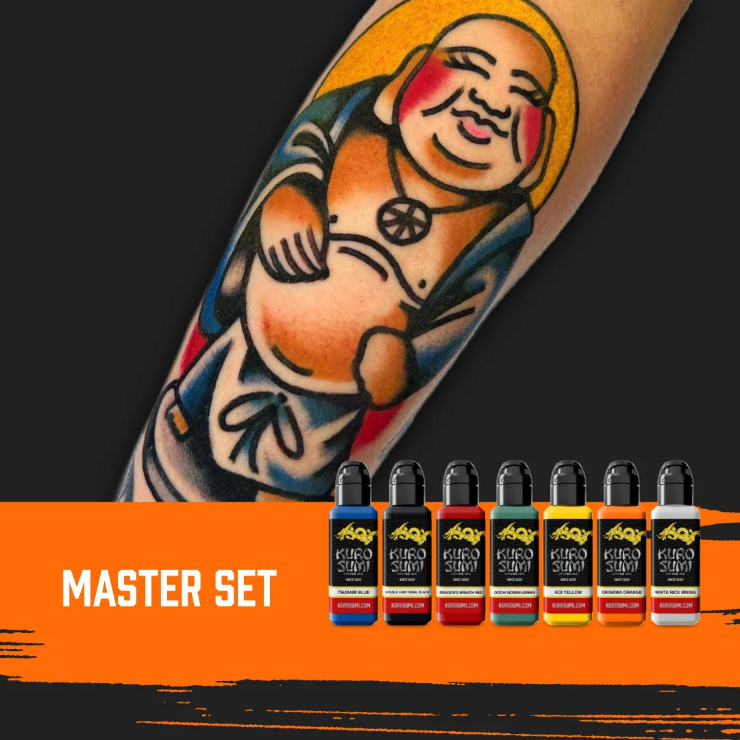 Master Set 7 inks — Kuro Sumi Tattoo Ink — Pick Size - Painful Pleasures