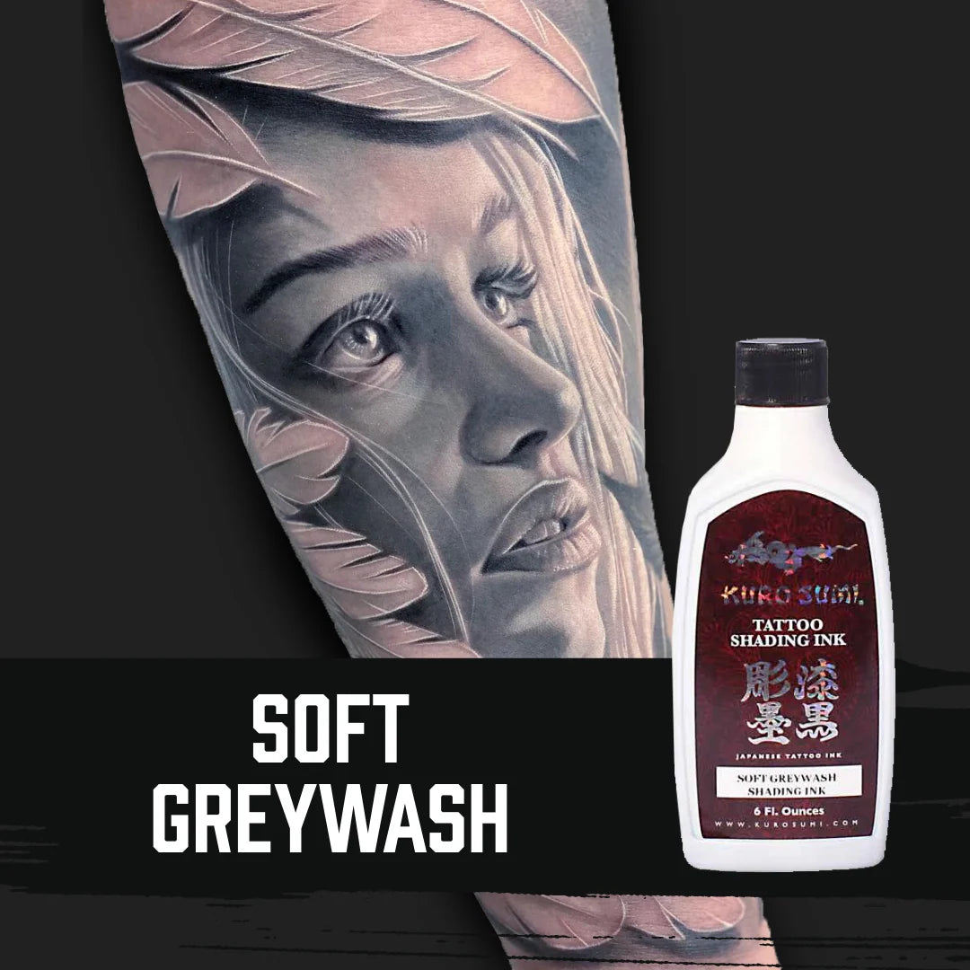 Soft Greywash — Kuro Sumi Tattoo Ink — Pick Size - Painful Pleasures