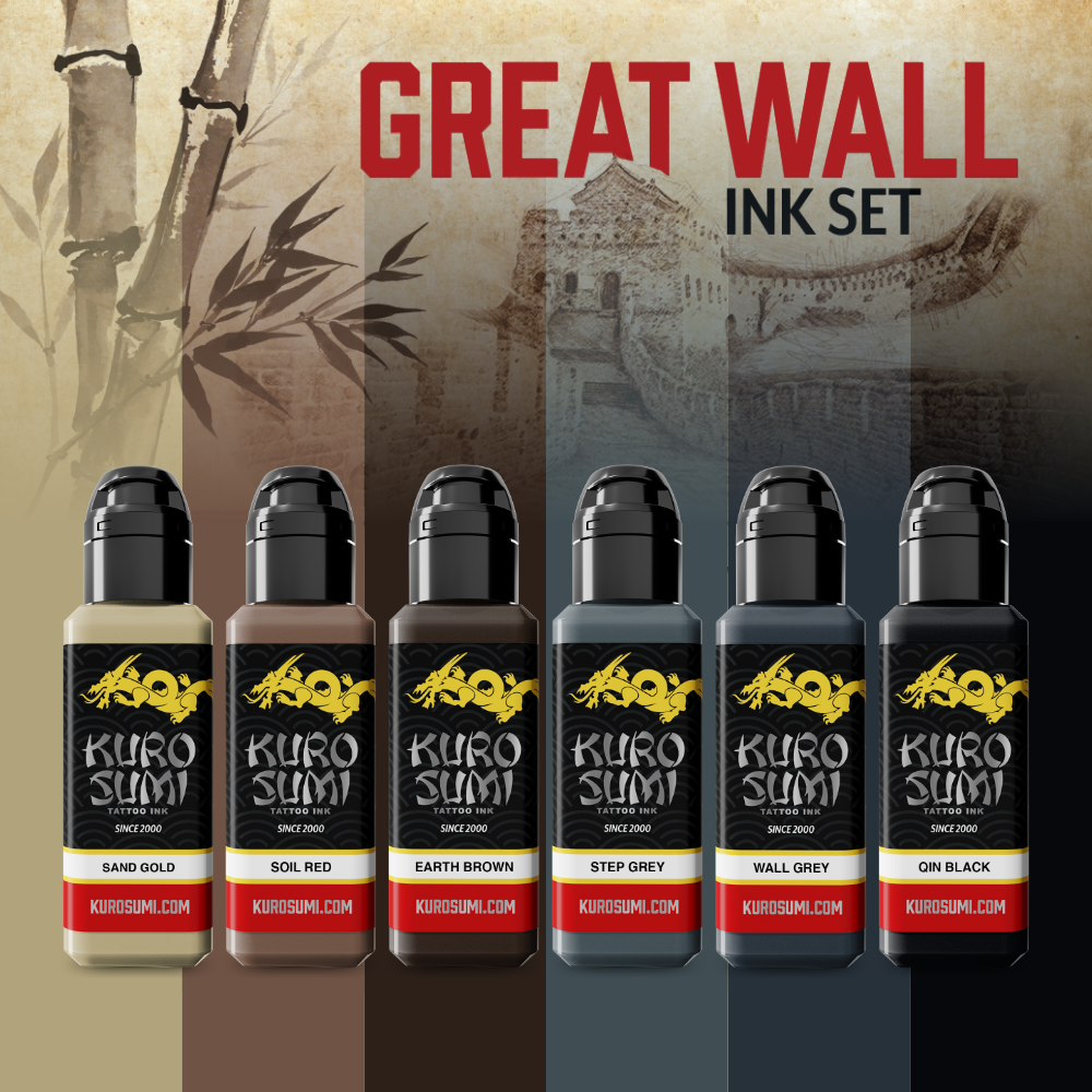 Great Wall Tattoo Ink Set — Kuro Sumi — Pick Size