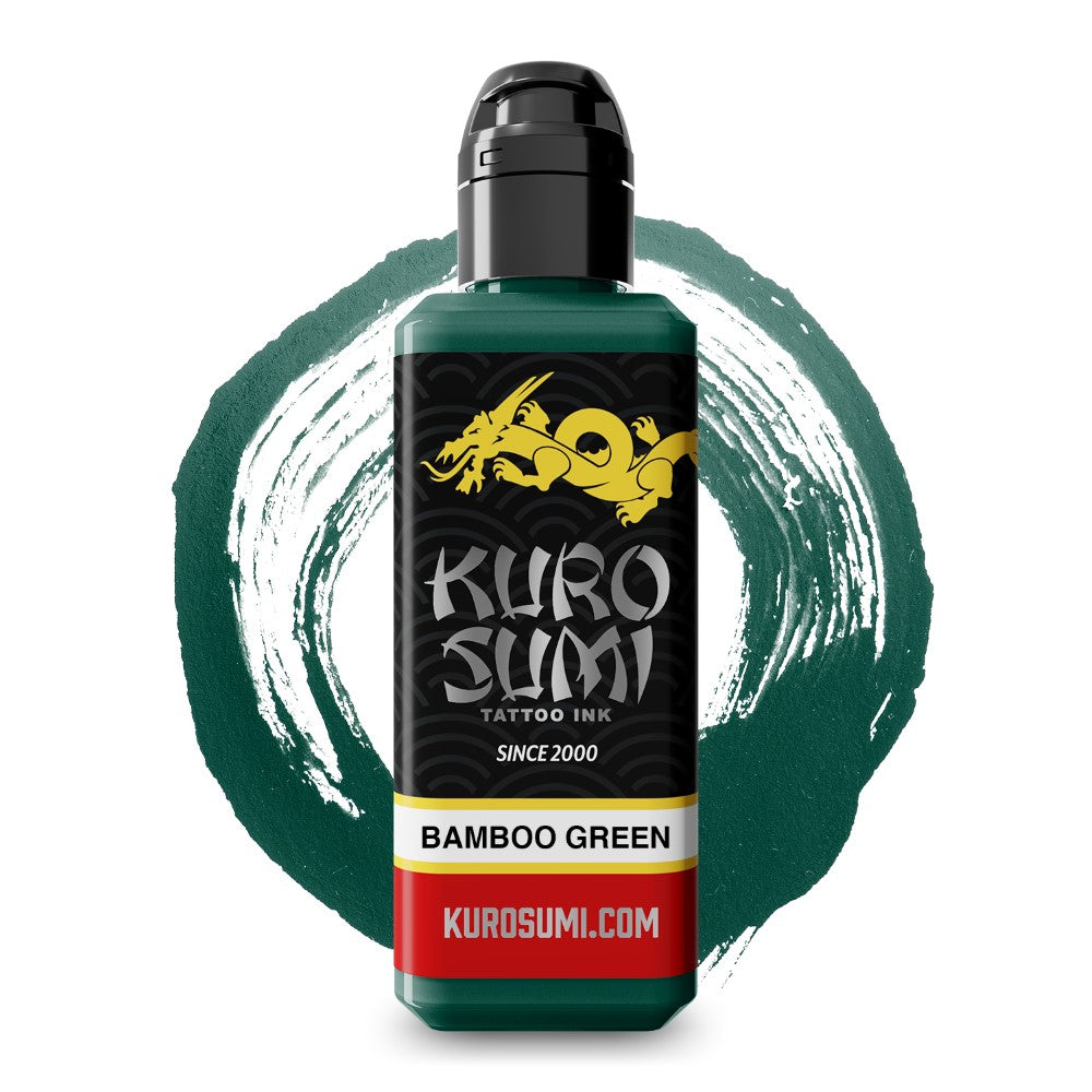 Bamboo Green — Kuro Sumi Tattoo Ink — Pick Size - Painful Pleasures