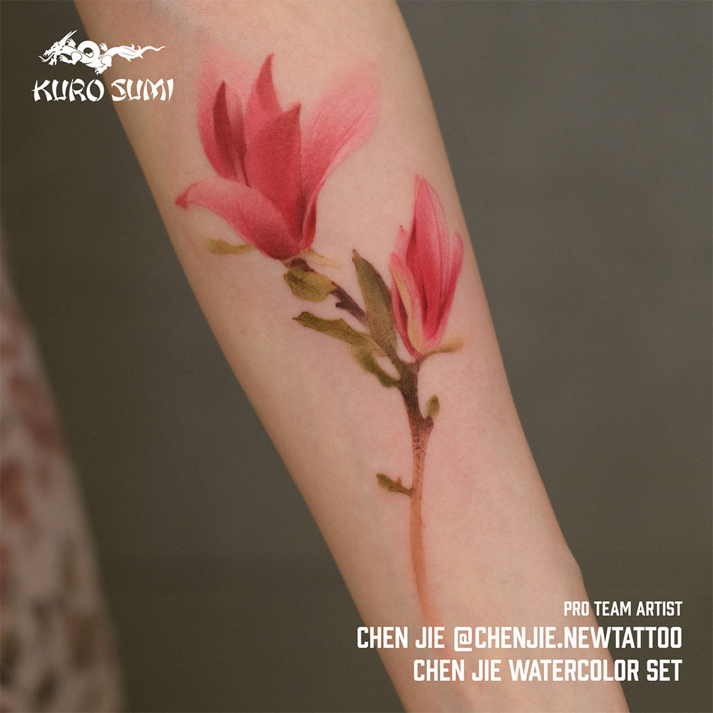 Chen Jie Watercolor Set — Kuro Sumi Tattoo Ink — 6 1.5oz Bottles
