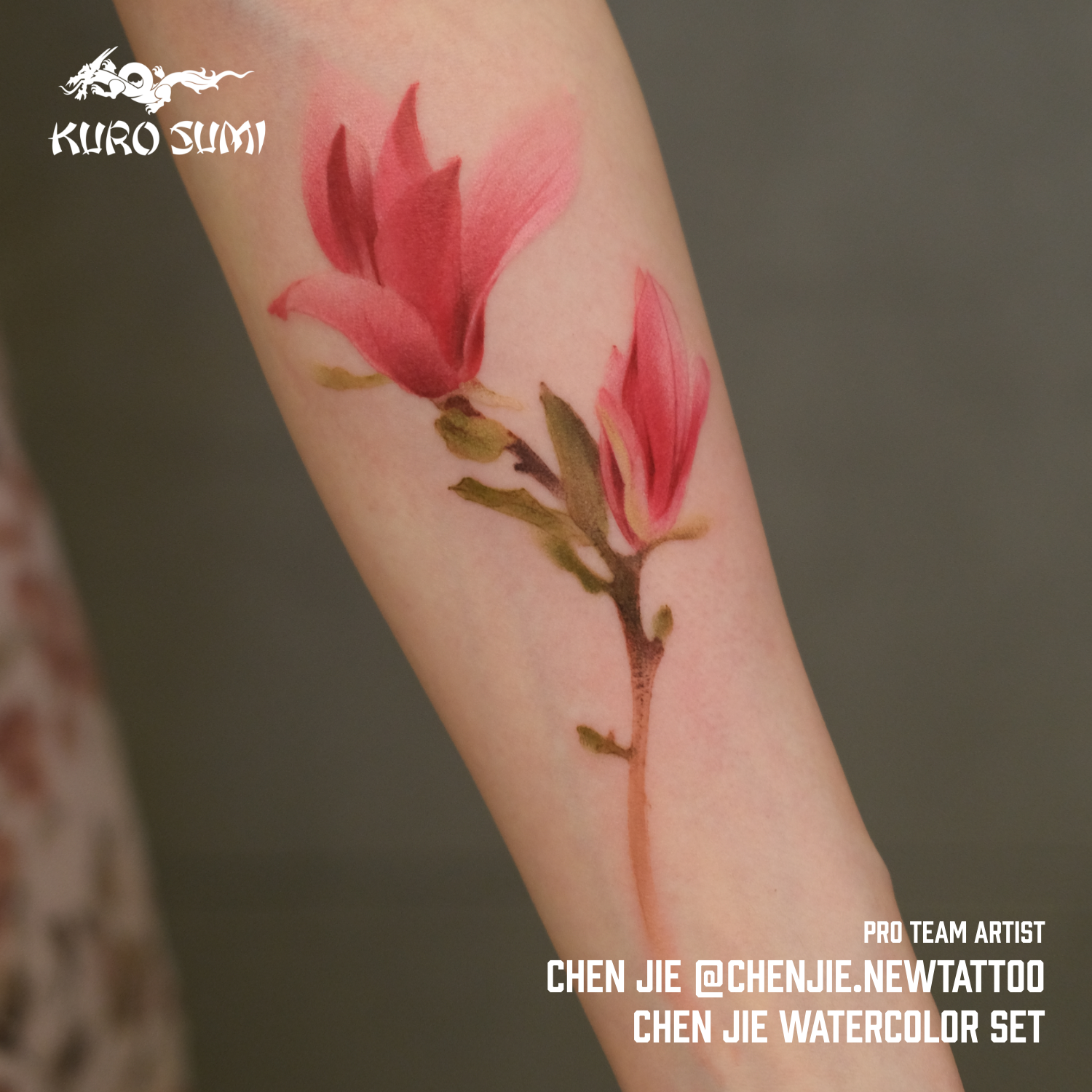 Chen Jie Watercolor Set — Kuro Sumi Tattoo Ink — 6 1.5oz Bottles