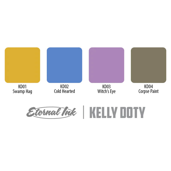 Kelly Doty Resurrection Ink Set of 4 — 1oz Bottles — Eternal Tattoo Ink
