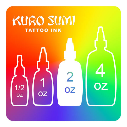 Kuro Sumi Tattoo Ink — 2oz Bottle — Pick Color