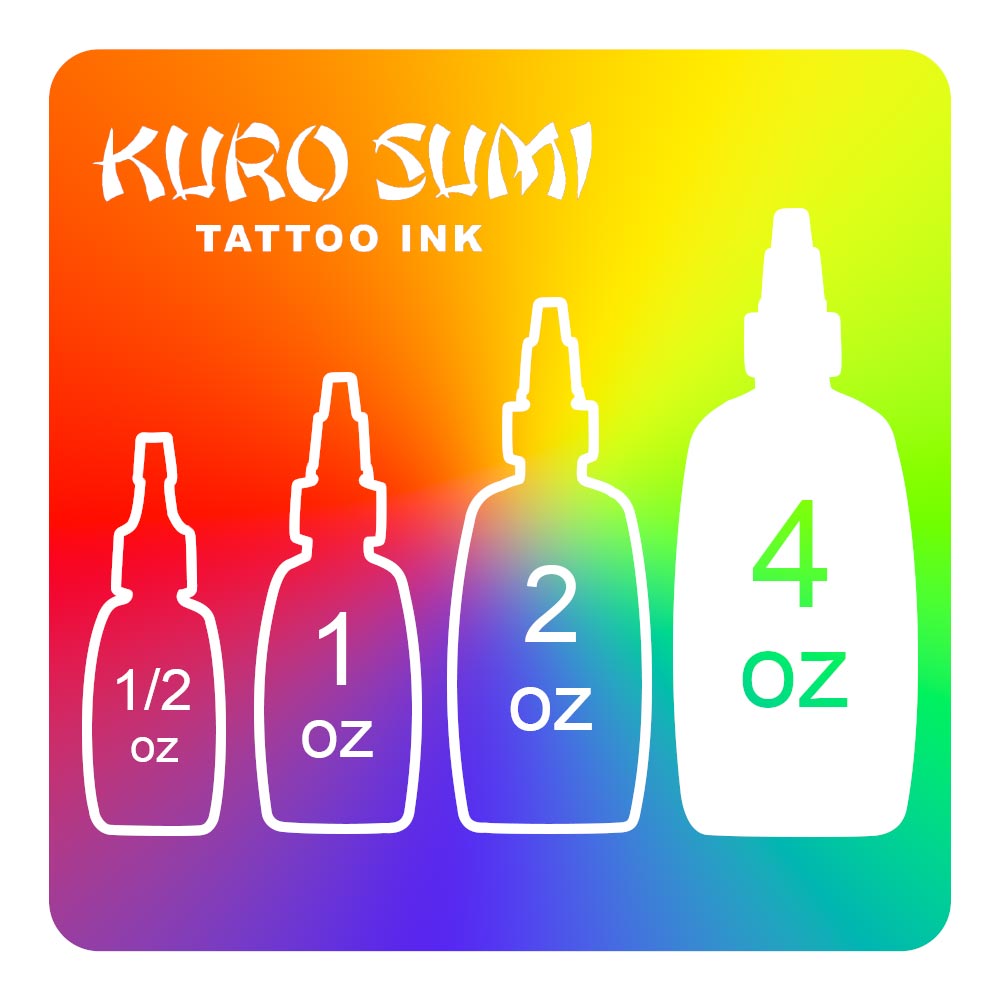 Kuro Sumi Tattoo Ink — 4oz Bottle — Pick Color