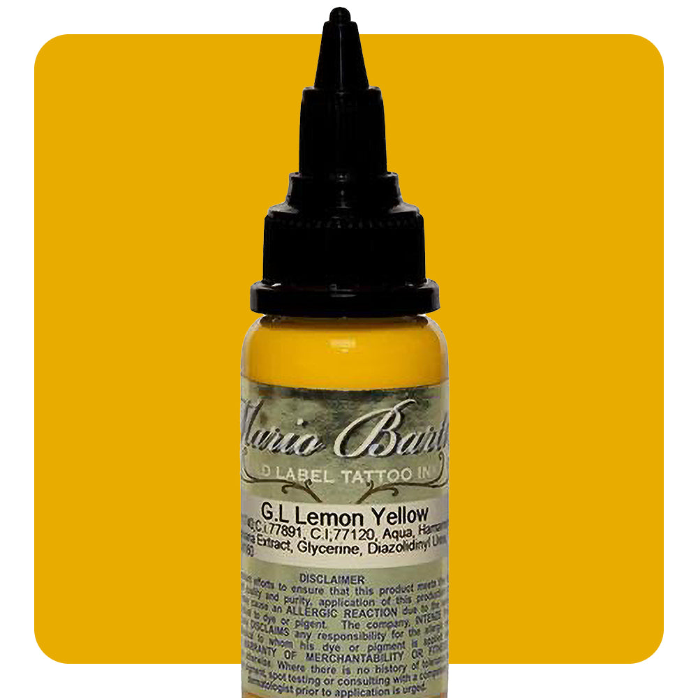 Lemon Yellow Mario Barth Gold Label — Intenze Tattoo Ink — 1oz Bottle