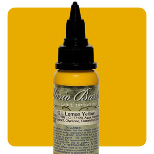 Lemon Yellow Mario Barth Gold Label — Intenze Tattoo Ink — 1oz Bottle - Painful Pleasures