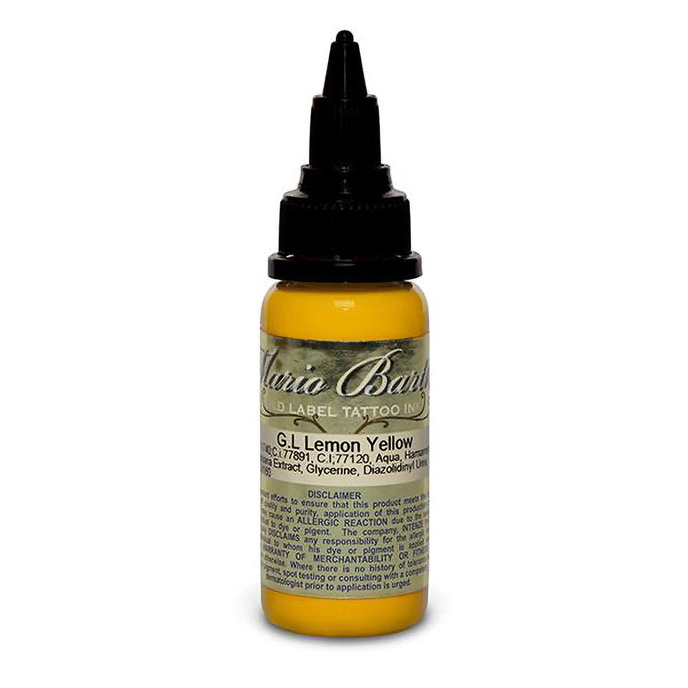 Lemon Yellow Mario Barth Gold Label — Intenze Tattoo Ink — 1oz Bottle