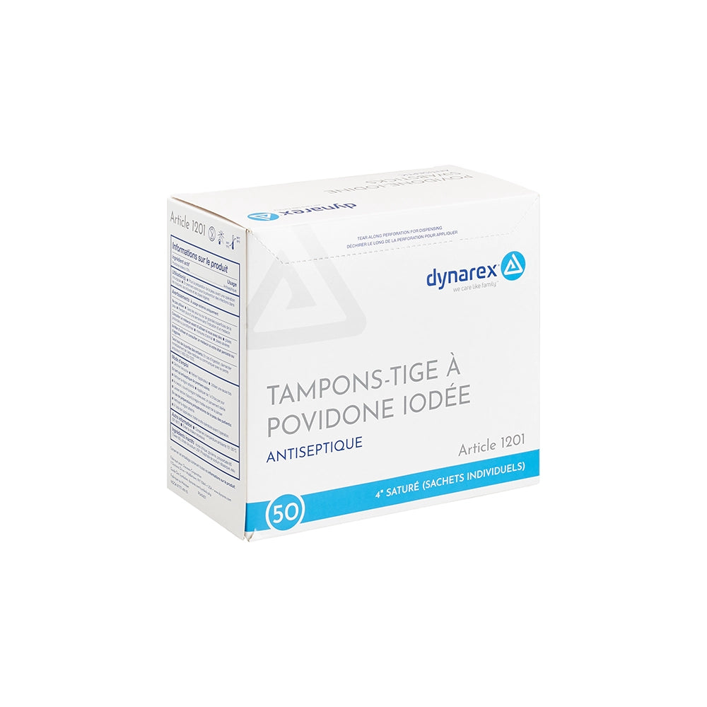 Dynarex Povidone-Iodine Swabsticks - One Box of 50 Individual Packets - Painful Pleasures